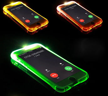 Luxury Soft LED Flash Light Up PC, Lights up on in Incoming Calls. For Samsung Galaxy J5, J7, A3, A5, A7, S6, S7 & Iphone 5,6,& 7 Series.