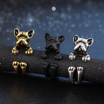 Cute French Bulldog Open-end Wrap Rings ,Great for Dog Lovers!! Get yours Now!!