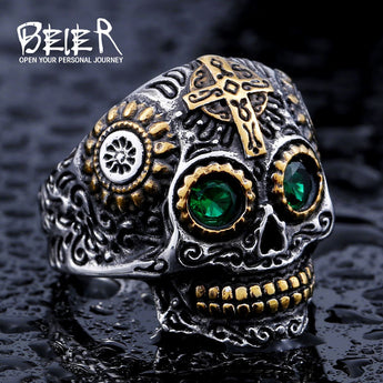 This totally Awesome & Cool Men's Gothic Carving Skull Ring is made of High Quality Stainless Steel. BUY IT NOW!! WON'T LAST!!