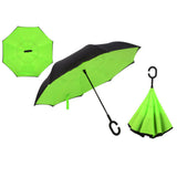 Windproof Reverse Folding Double Layer Inverted Chuva Umbrella, Self Standing