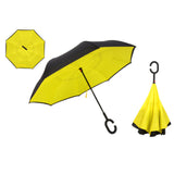 Windproof Reverse Folding Double Layer Inverted Chuva Umbrella, Self Standing