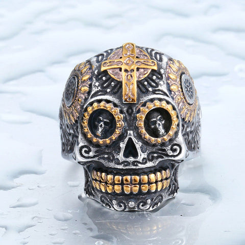 This totally Awesome & Cool Men's Gothic Carving Skull Ring is made of High Quality Stainless Steel. BUY IT NOW!! WON'T LAST!!