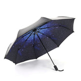 Three-folding Color Coating 3D Flower Print Sunny and Rainy Umbrella, Anti UV