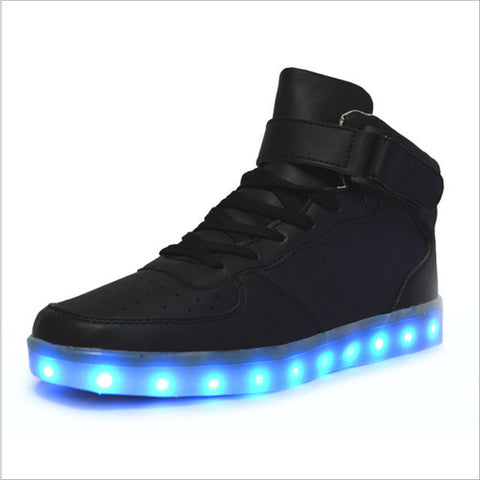 wholesale led men shoes luminous neon basket casual homme shoes high glowing with Usb charge light up simulation sole for adults