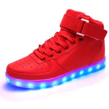 wholesale led men shoes luminous neon basket casual homme shoes high glowing with Usb charge light up simulation sole for adults
