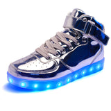 wholesale led men shoes luminous neon basket casual homme shoes high glowing with Usb charge light up simulation sole for adults
