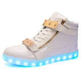 wholesale led men shoes luminous neon basket casual homme shoes high glowing with Usb charge light up simulation sole for adults