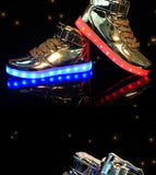 wholesale led men shoes luminous neon basket casual homme shoes high glowing with Usb charge light up simulation sole for adults