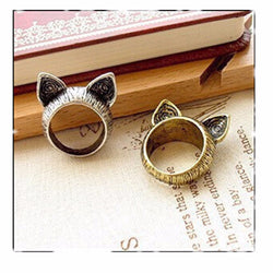 G017 One Direction Hot Girl Bijoux 2016 New Vintage Cat Ear Finger Ring For Women Jewelry Wedding Accessories Cheap Wholesale