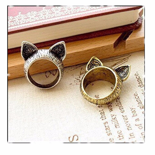 G017 One Direction Hot Girl Bijoux 2016 New Vintage Cat Ear Finger Ring For Women Jewelry Wedding Accessories Cheap Wholesale